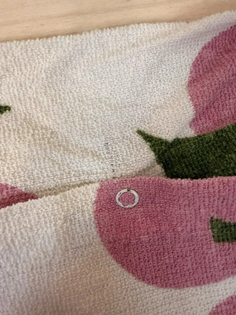 2 Vintage 70s Mod Terry Cloth Pillow Covers Pink Green Floral Retro Upcycled 28” - Picture 15 of 16